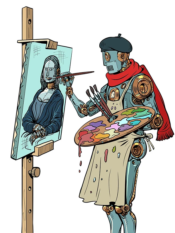Robot,Artist,Drawing,Madonna.,Ai,Generated,Drawing,,Artificial,Intelligence.,Pop shutterstock 2270649811 jpg