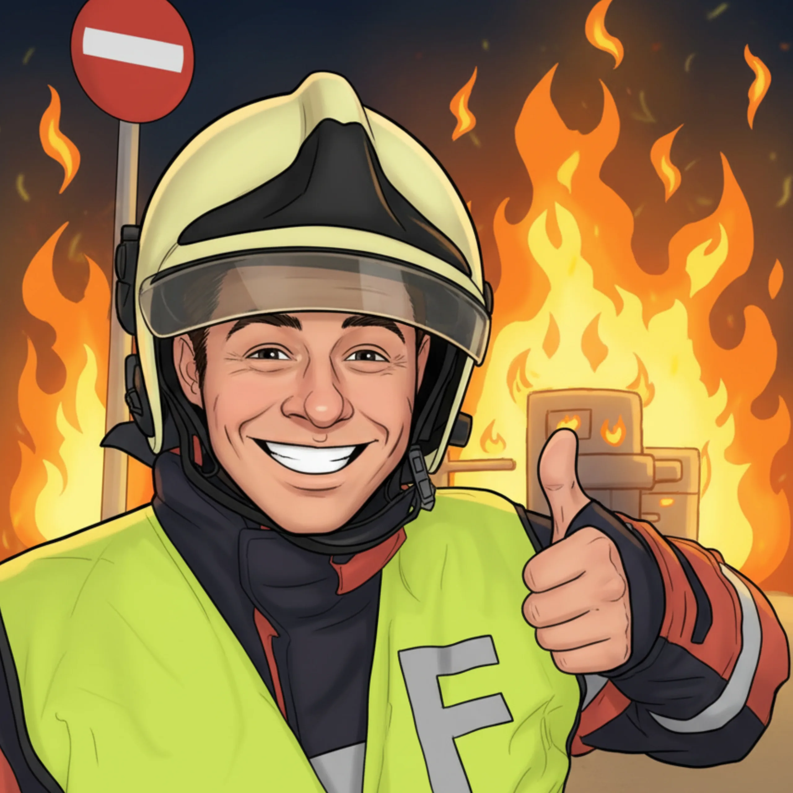Bild von Sascha M&uuml;ller als Feuerwehrmann