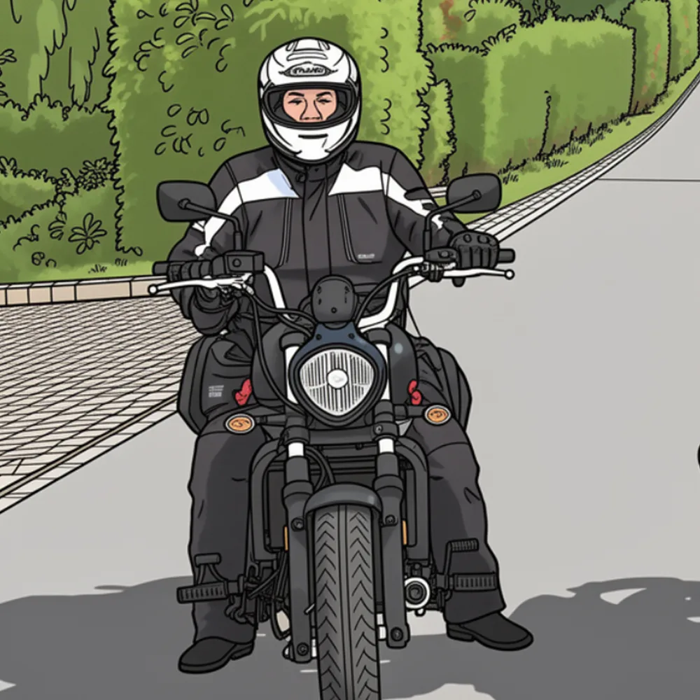 Bild von CEO Peter Roth auf seinem Motorrad